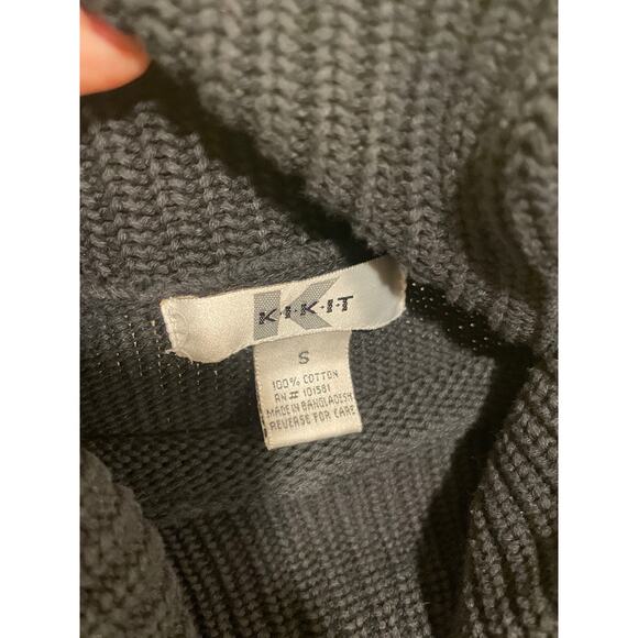 KIKIT Sweater - Gray Long‎ Sleeve Turtleneck in 100% Cotton, Size S - Picture 3 of 4
